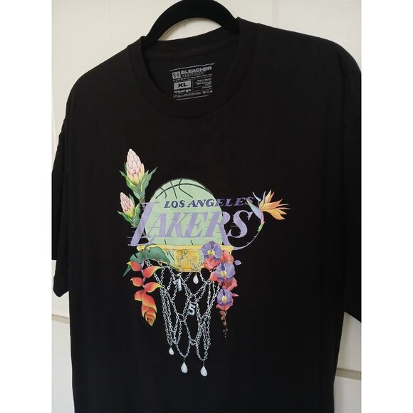 Sue Tsai × Bleacher Report Men's T-Shirt XL NBA 75 Lakers Graphic Black Cotton - Picture 2 of 12